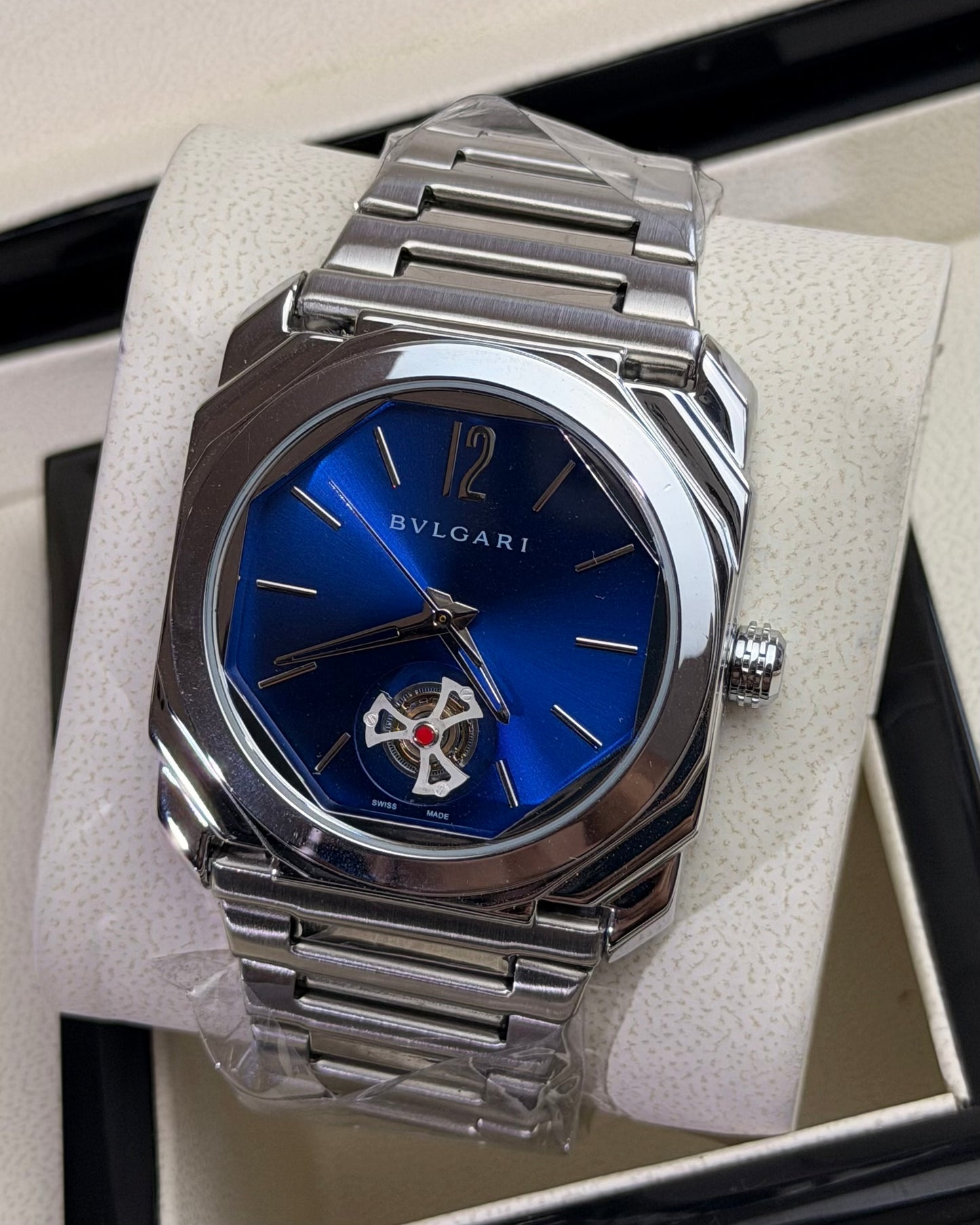 Bvlgari Octo Roma Silver And Blue