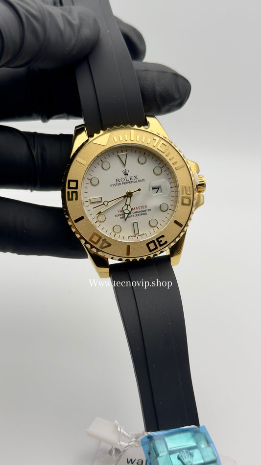 ROLEX YACHT-MASTER OYSTERFLEX WHITE AND GOLD SEMIAUTOMÁTICO