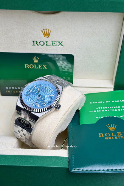 ROLEX LAND DWELLER SILVER AND TIFFANY   AAA+ (OPCIÓN A FULL SET)