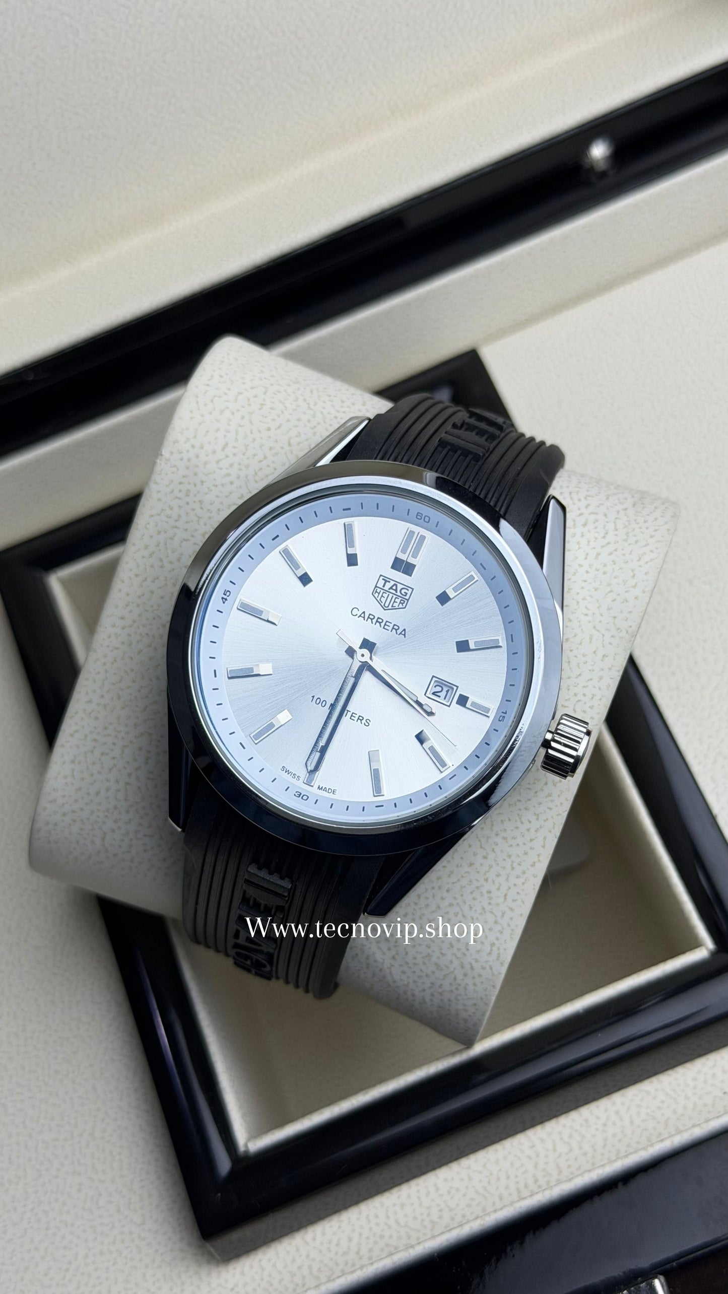 TAG CARRERA BLACK SILICONA