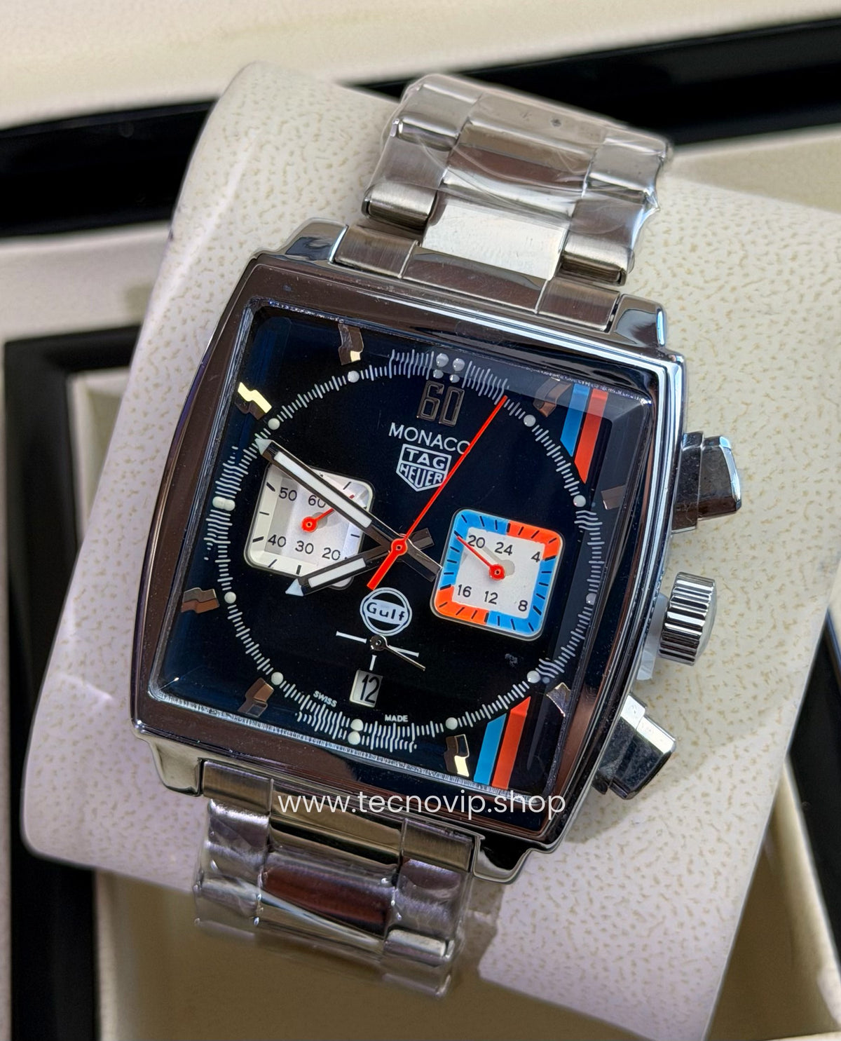 TAG Heuer Monaco Chronograph x Gulf Silver and Black