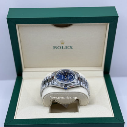 ROLEX DAYDATE SILVER AND BLUE FULL SET AAA+