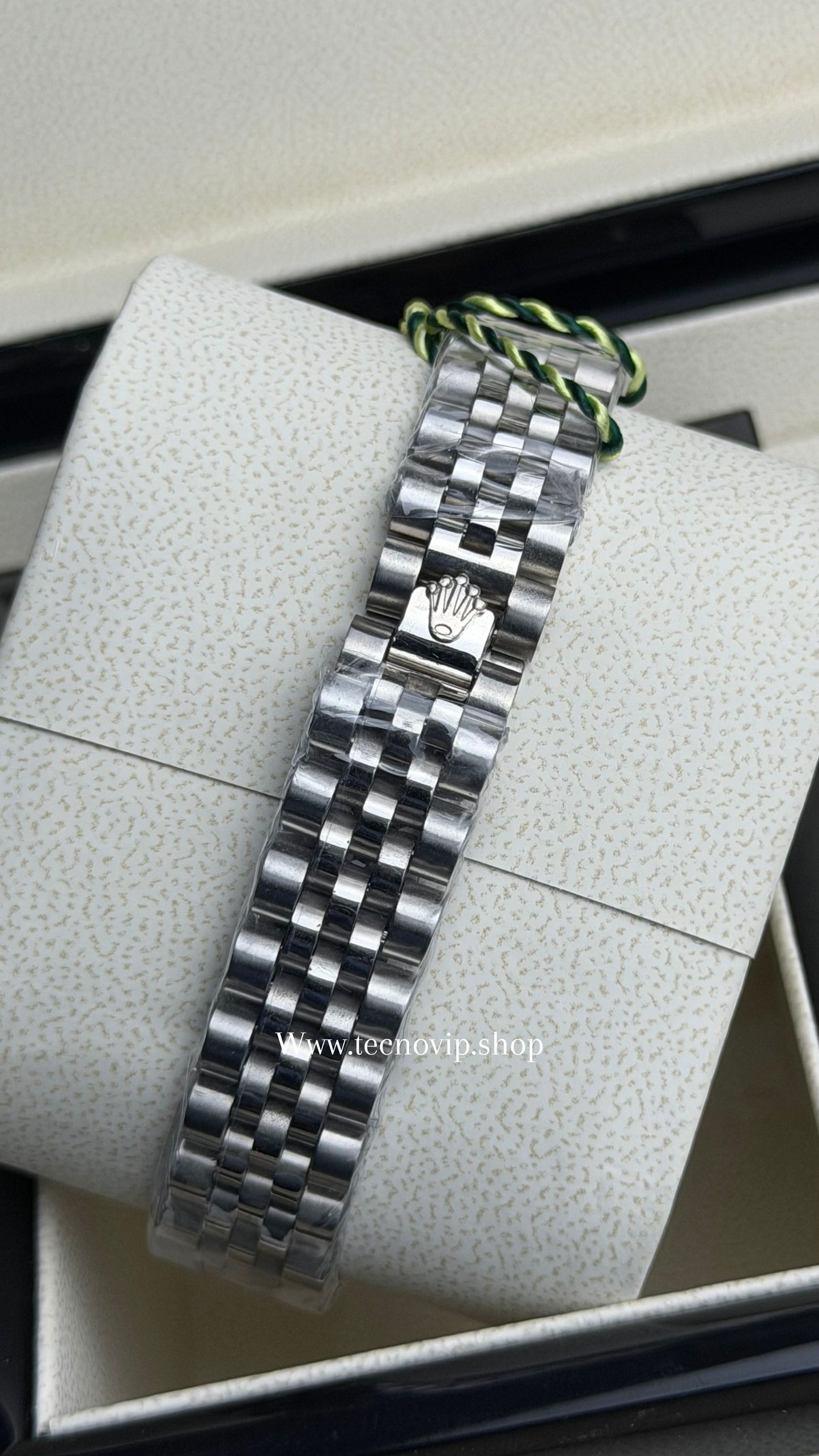 ROLEX PRESIDENCIAL SILVER AND WHITE ESTRIADO (MUJER)