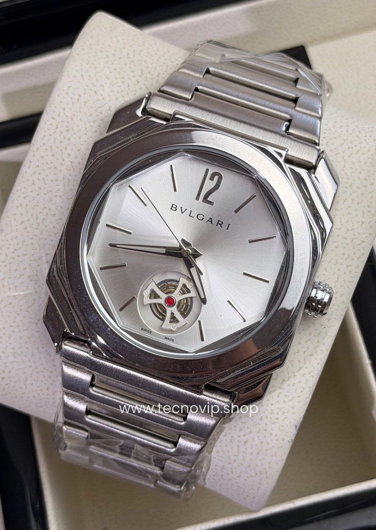 Bvlgari Octo Roma Silver And White