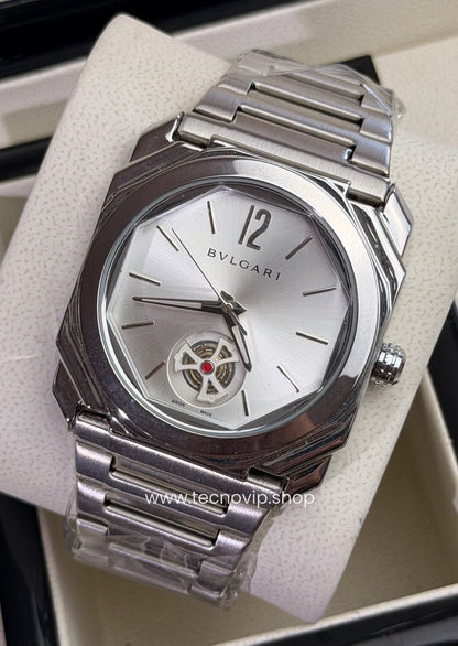 Bvlgari Octo Roma Silver And White