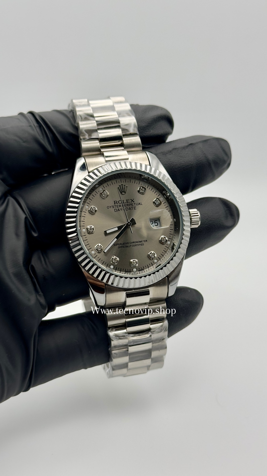 ROLEX DATEJUST SILVER AND GRISS