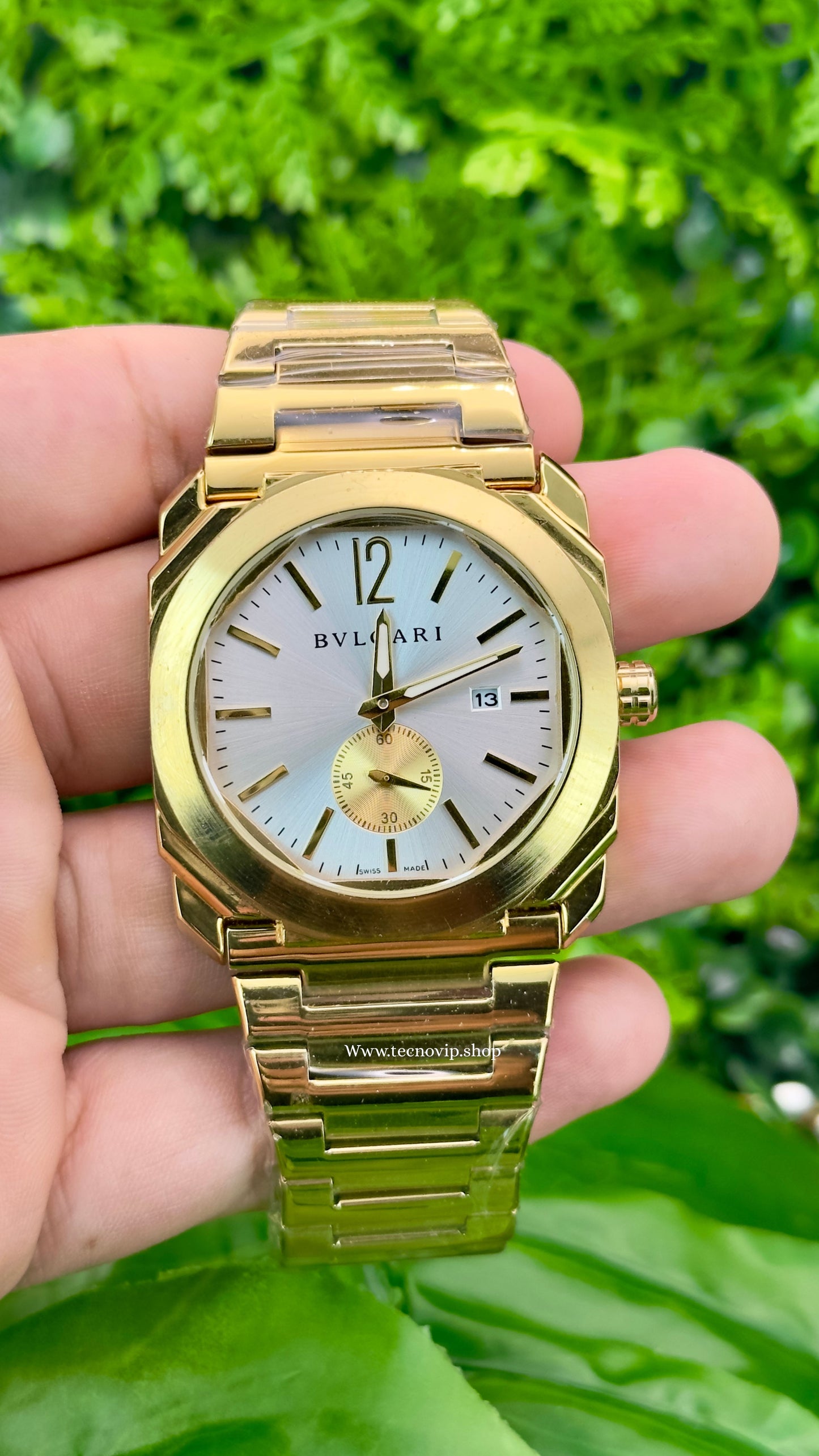 BVLGARI GOLD AND WHITE CRONOGRAF