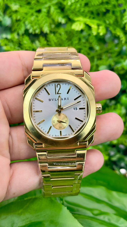 BVLGARI GOLD AND WHITE CRONOGRAF
