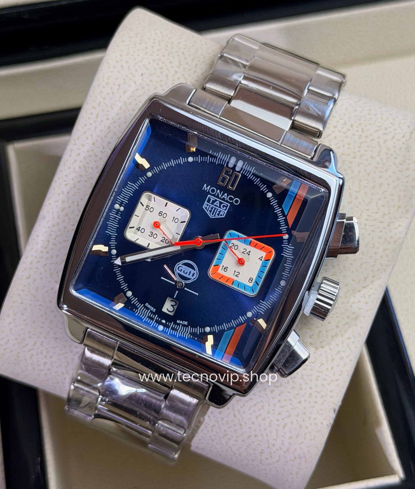 TAG Heuer Monaco Chronograph x Gulf Silver and Blue