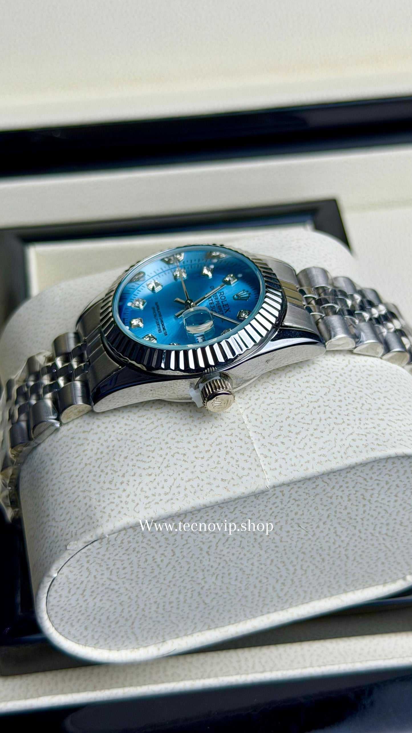 ROLEX PRESIDENCIAL  SILVER AND SKYBLUE (MUJER)
