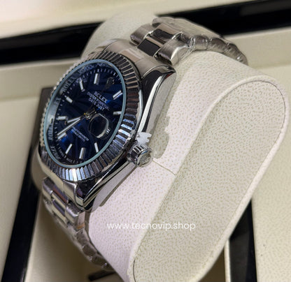 ROLEX DATEJUST SILVER AND BLUE PALMERA SEMIAUTOMÁTICO