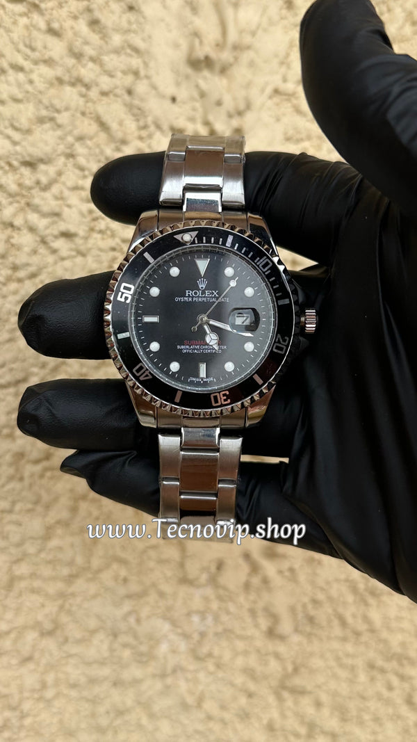 ROLEX SUBMARINER SILVER AND BLACK