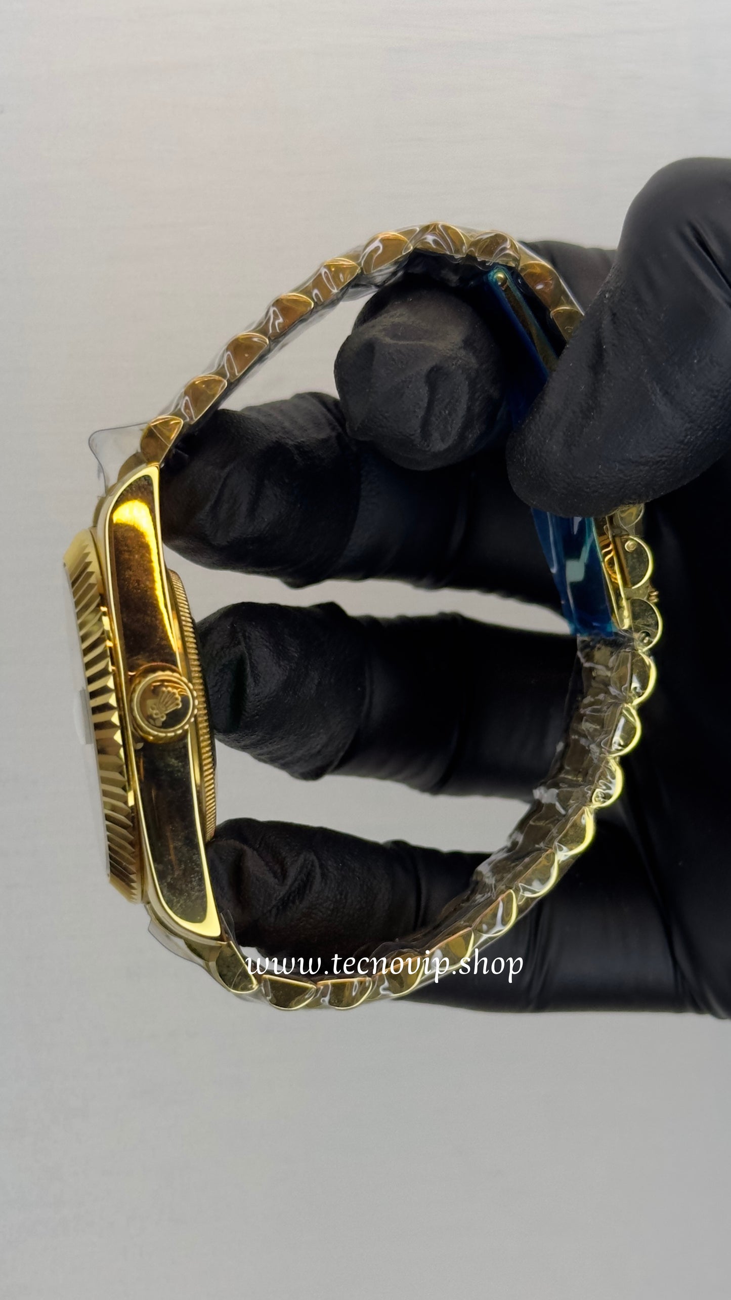 ROLEX DAY DATE GOLD AND BLACK AAA FULL SET (ESTRIADO)