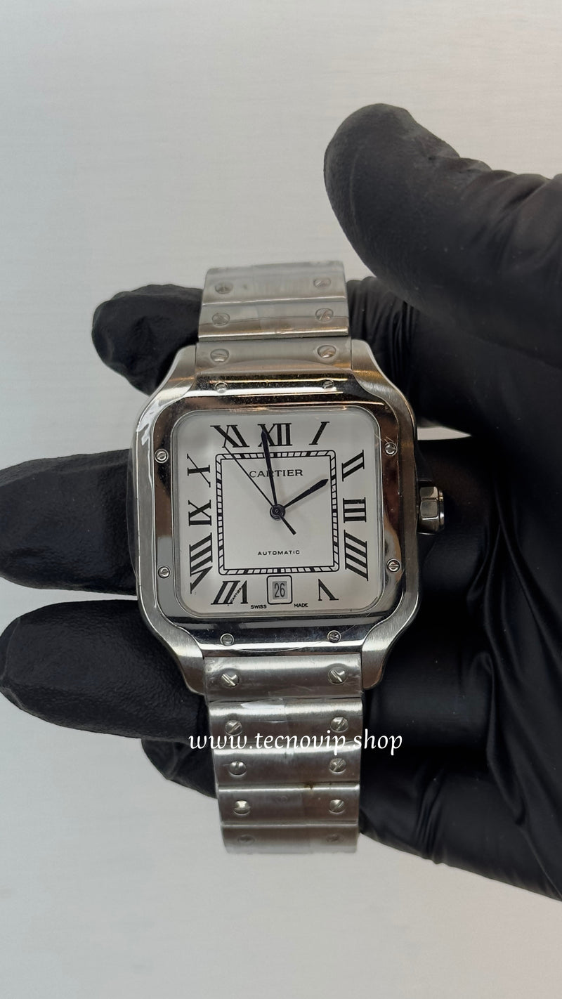 CARTIER SANTOS SILVER AND WHITE AAA