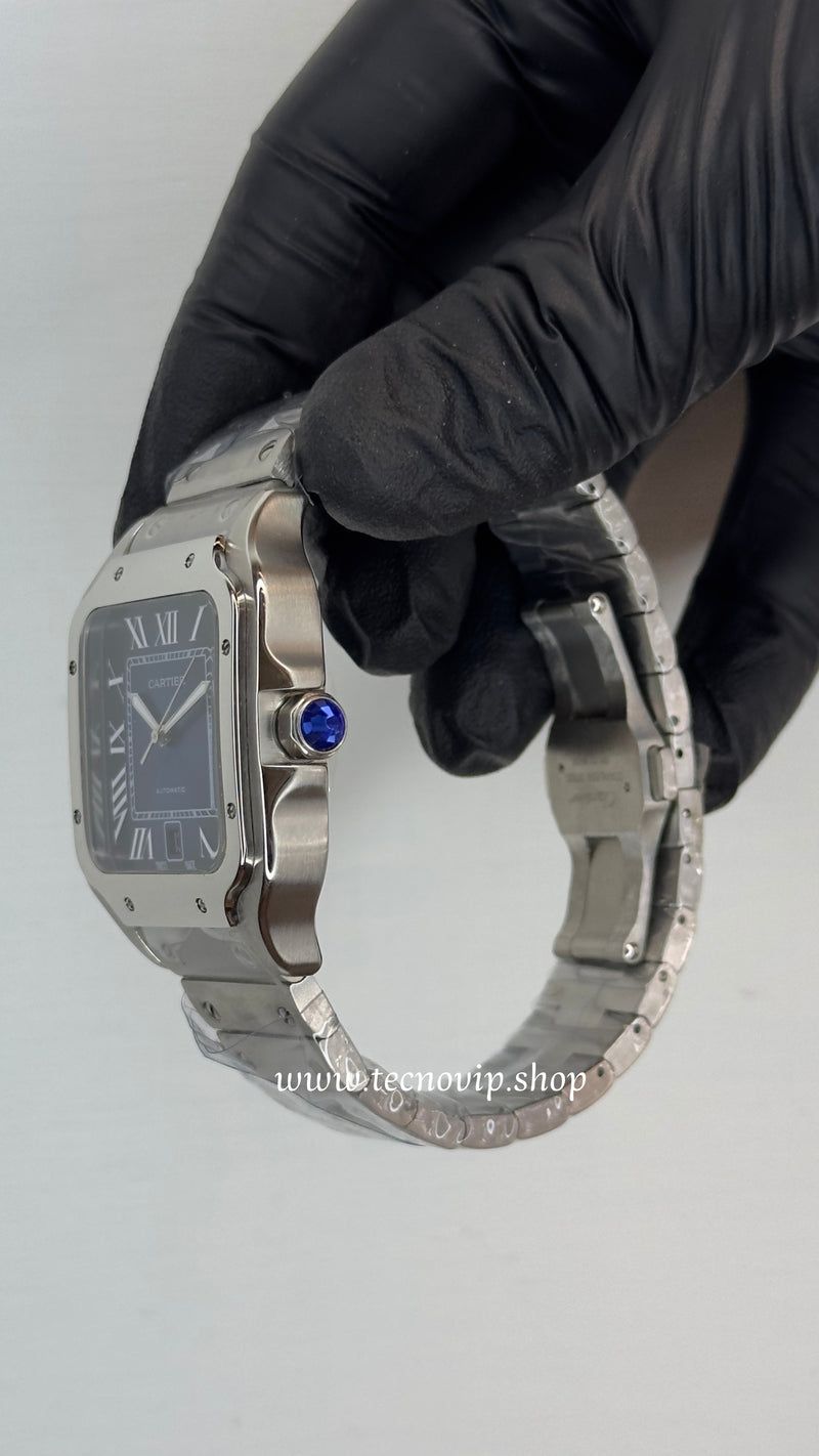 CARTIER SANTOS SILVER AND BLUE AAA