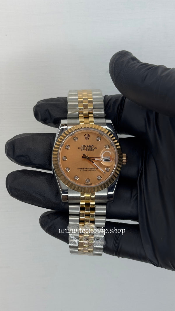 ROLEX DATE JUST ORANGE COMBINADO AAA(MUJER)