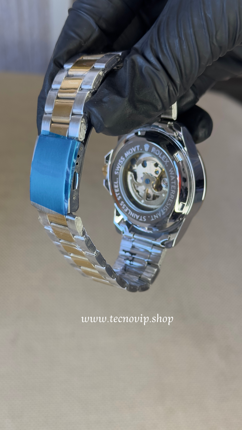 ROLEX SKELETON SILVER COMBINADO(AUTOMATICO)