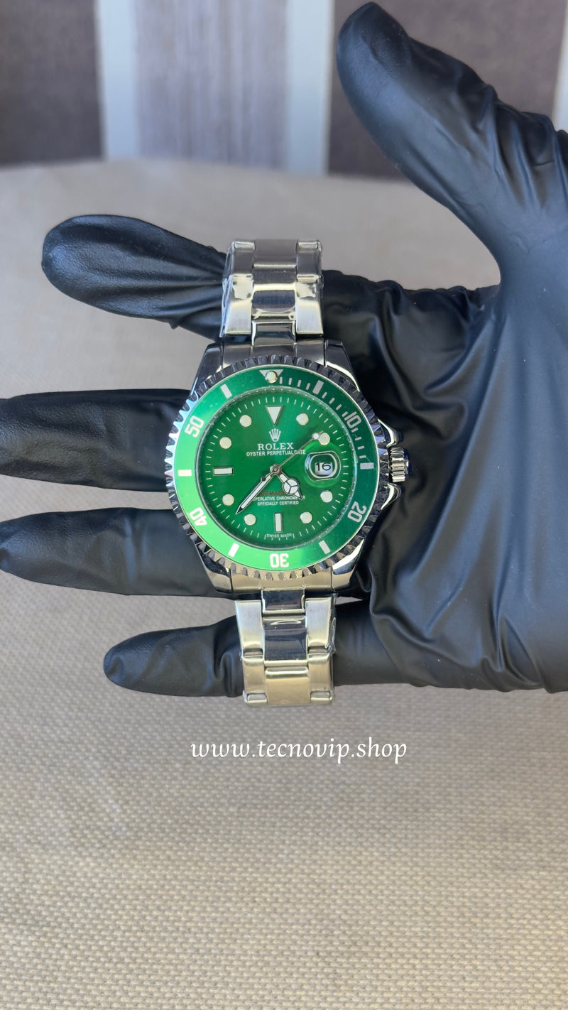ROLEX SUBMARINER SILVER AND GREEN