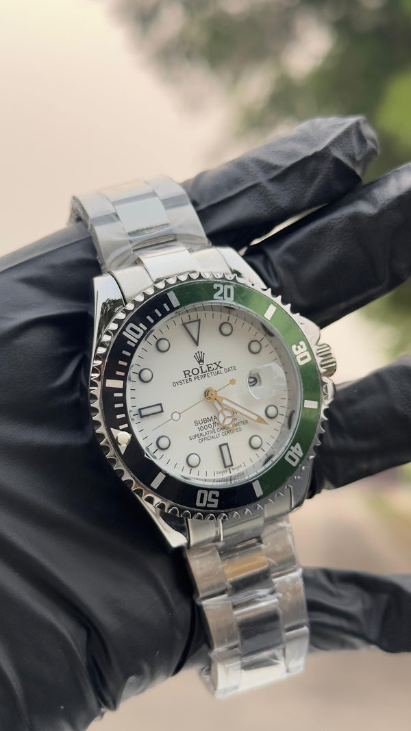 ROLEX SUBMARINER WHITE GREEN AND BLACK