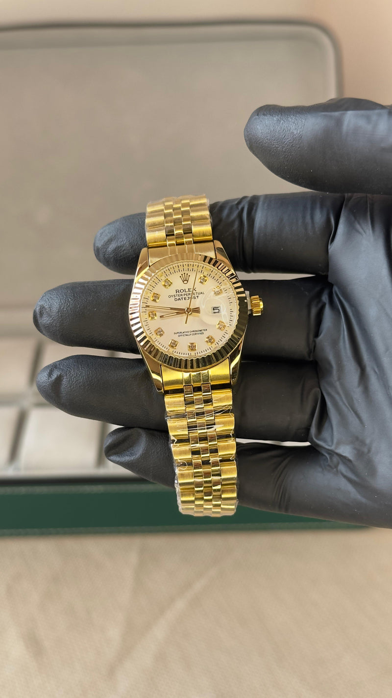 Rolex Girl Gold and White