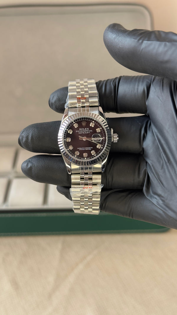 Rolex Girl Silver and black