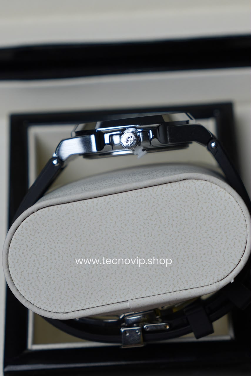 PATEK PHILLIPI SILVER AND BLACK  FLEX