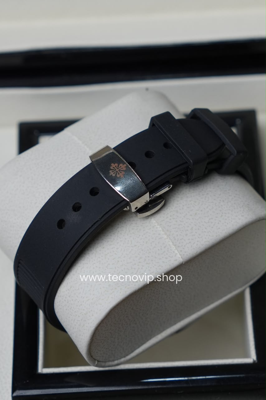 PATEK PHILLIPI SILVER AND BLACK  FLEX