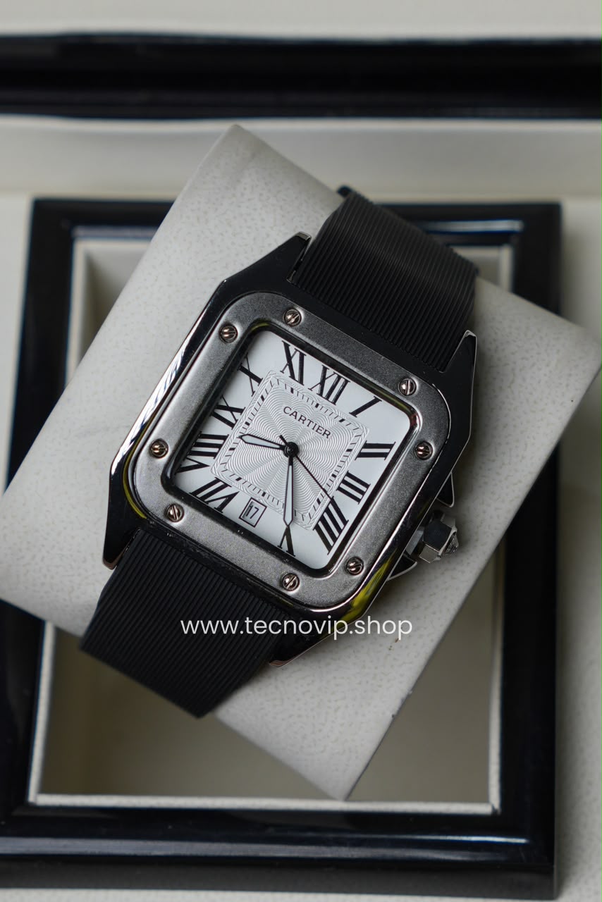 CARTIER SANTOS 100 WHITE  SILVER