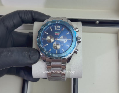 TAG Heuer Formula 1 Chronograph Indy 500 Silver and Blue