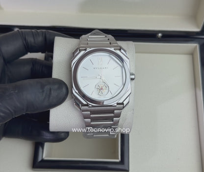 Bvlgari Octo Roma Silver And White