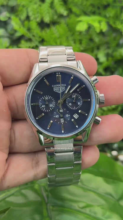 TAG CARRERA SILVER AND BLUE