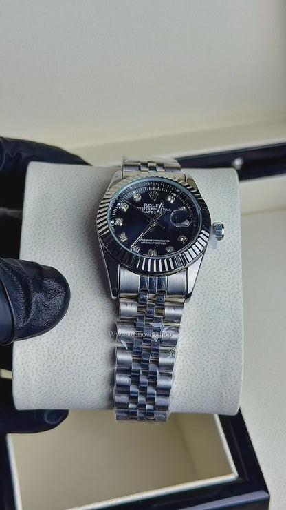 ROLEX PRESIDENCIAL SILVER AND BLACK  (MUJER)