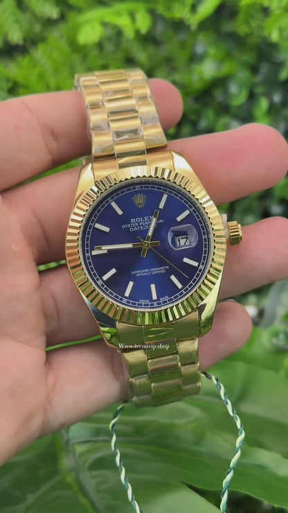ROLEX DATEJUST GOLD AND BLUE SEMIAUTOMÁTICO
