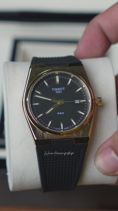 TISSOT PRX Gold AND BLACK  SILICONA SEMIAUTOMÁTICO