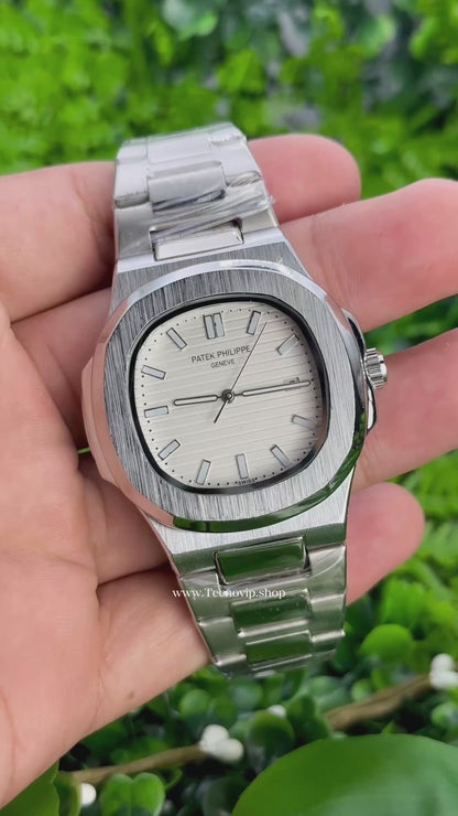 PATEK PHILIPPE NAUTILUS SILVER AND WHITE