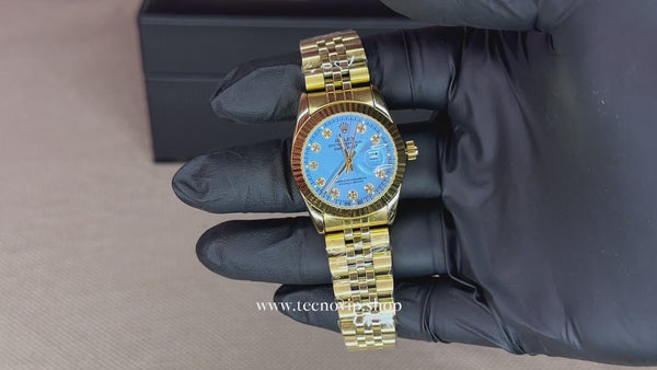 ROLEX PRESIDENCIAL GOLD AND CELESTE(MUJER)