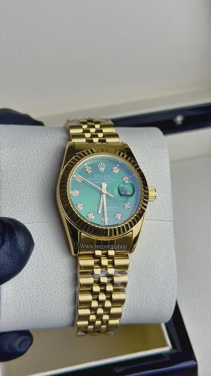 ROLEX PRESIDENCIAL GOLD AND GREEN (MUJER)