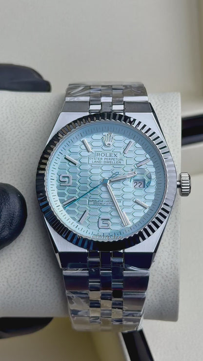 ROLEX LAND DWELLER SILVER AND TIFFANY SEMIAUTOMÁTICO