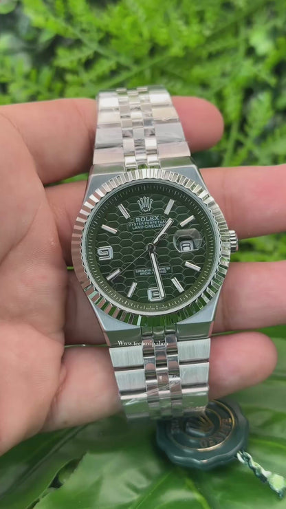 ROLEX LAND DWELLER SILVER AND GREEN SEMIAUTOMÁTICO