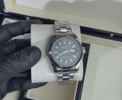 ROLEX DATEJUST SILVER AND BLACK PALMERA SEMIAUTOMÁTICO