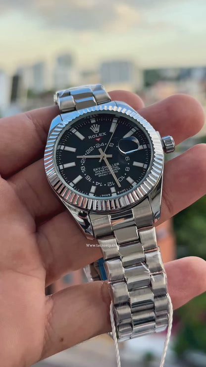 ROLEX SKYDWELLER SILVER AND BLACK SEMIAUTOMÁTICO