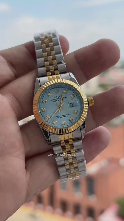 ROLEX PRESIDENCIAL SKYBLUE COMBINADO( MUJER)