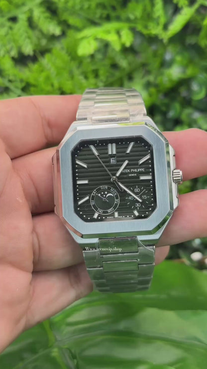 PATEK PHILIPPE CUBITUS SILVER AND GREEN SEMIAUTOMÁTICO