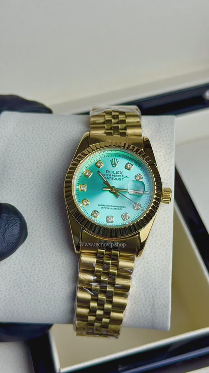 ROLEX PRESIDENCIAL GOLD AND TURQUESA (MUJER)