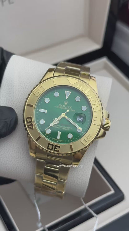 ROLEX YACH-MASTER GOLD AND GREEN SEMIAUTOMÁTICO