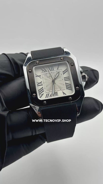 CARTIER SANTOS WHITE AND BALCK