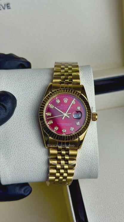 ROLEX PRESIDENCIAL GOLD AND RED   (MUJER)