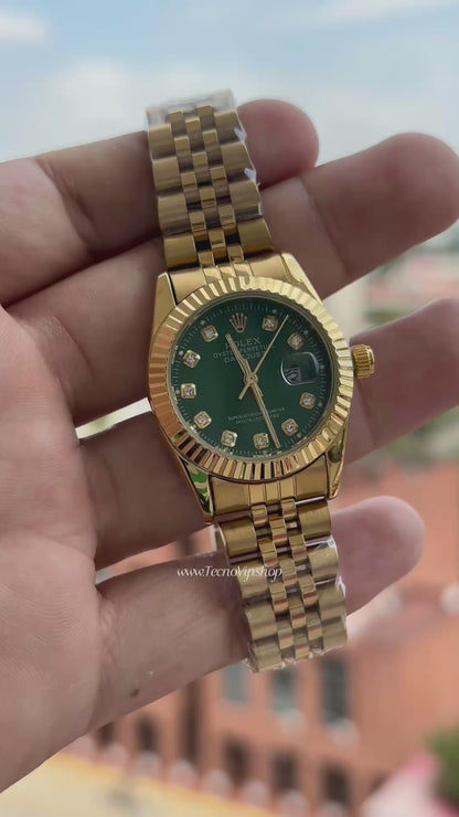 ROLEX PRESIDENCIAL GOLD AND GREEN( MUJER)