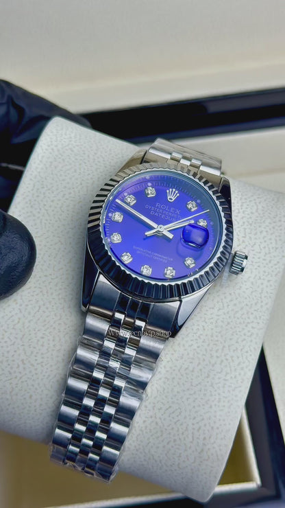 ROLEX PRESIDENCIAL SILVER AND BLUE     (MUJER)