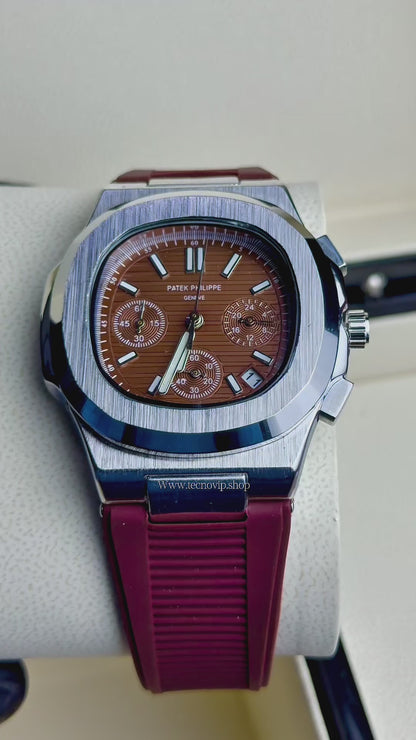 PATEK PHILLIPI CRONOGRAF COFFE SILVER  FLEX